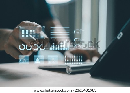 DevOps software development and IT operations programer development concept with dev and ops icon computer screen project manager operation sysadmin.working in agile methodology environment Royalty-Free Stock Photo #2365431983