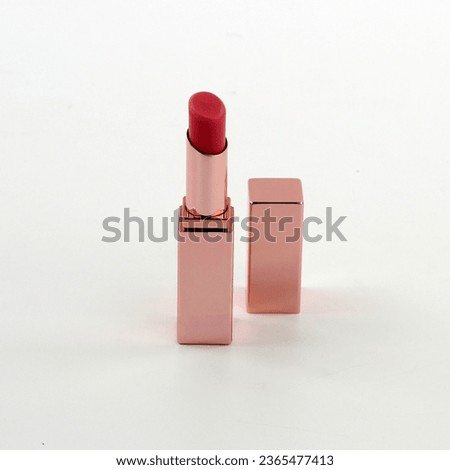 Red Lipstick with open Cap For makeup - Cosmetics Product Photography