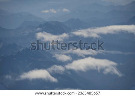 beautiful aerial photo of the cascade mountains in summer