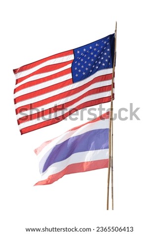 american flag isolated on white background whit clipping path.