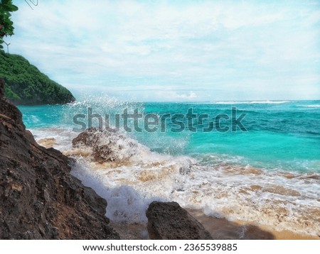 Cliff and rocks, sea and waves, beautiful view to calming you.