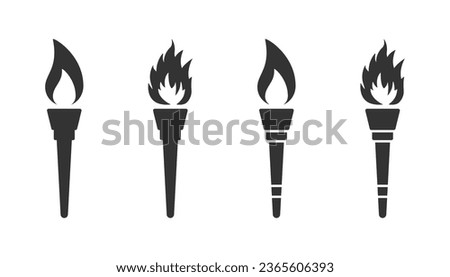 Torch icon isolated on a white background. Vector illustration.