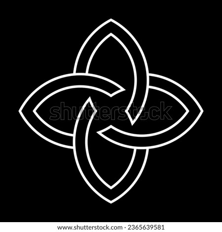 celtic knot georgian style isolated on black background logo tattoo. vector illustration. 
