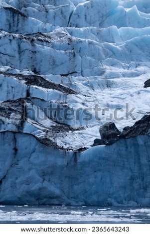 Portage glacier valley. Beautiful landscape showing blue glacier in Alaska.
