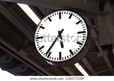 A Clock at the train station platform