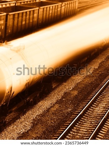 Blurred railroad carriage on railway track