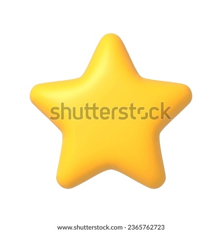 Vector render Yellow star icon. Cartoon Symbol for Customer rating feedback or rang rating achievements. 3d vector emblem. Vector illustration