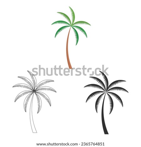 Coconut Tree Vector, Coconut Tree Illustrations, Coconut Tree clip art, Coconut Plant, Plant Silhouette, Tree Vector, Silhouette, outline vector, Summer, Summer Elements, Palm, Summer holiday