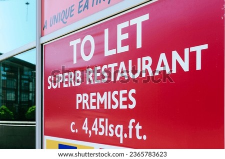 Sign "To Let: superb restaurant premises"