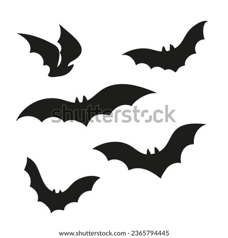Set of Happy Halloween illustrations, Characters in costume vector clipart, kids witch ghost skeleton pet cat dog pumpkin face bat spider, Flat style images. Royalty-Free Stock Photo #2365794445