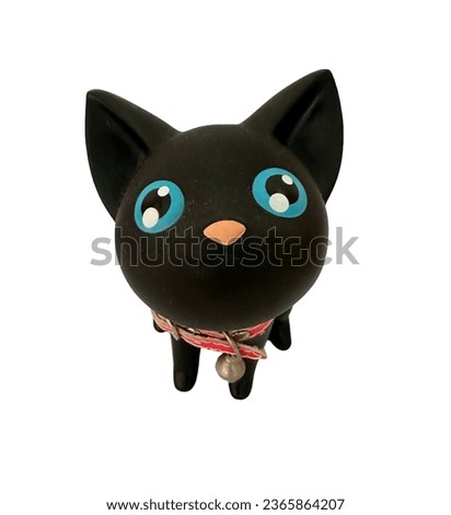 The black cat, happy and eager, stares at you intently with its big green eyes as you hold food, all set against a white background.
