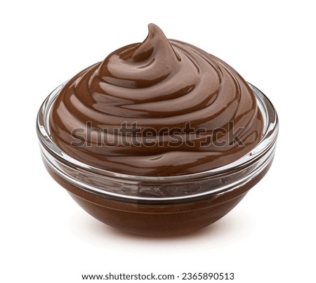 Chocolate swirl, Hazelnut cream isolated on white background, full depth of field Royalty-Free Stock Photo #2365890513