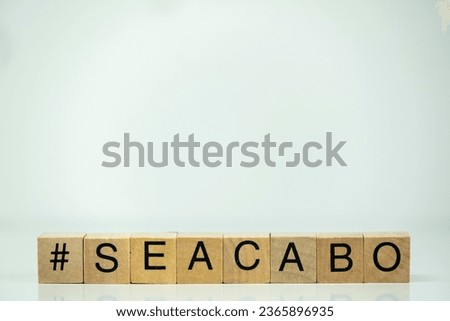 hashtag "seacabo" on white background