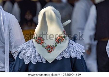 Detail of folk costume, Rakvice, Southern Moravia, Czech Republic Royalty-Free Stock Photo #2365904619