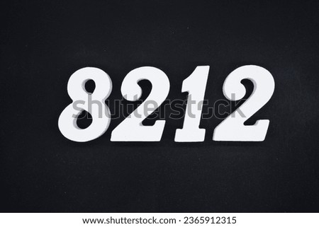 Black for the background. The number 8212 is made of white painted wood.