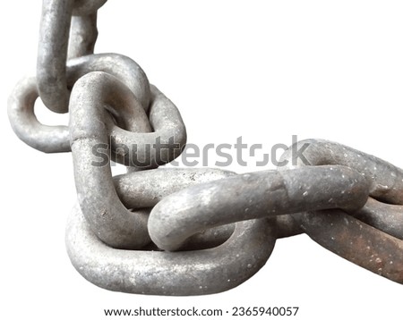 Metal chain isolated on white background, clipping path, copy space.