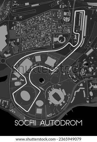 Sochi Autodrom Race Car Map Royalty-Free Stock Photo #2365949079