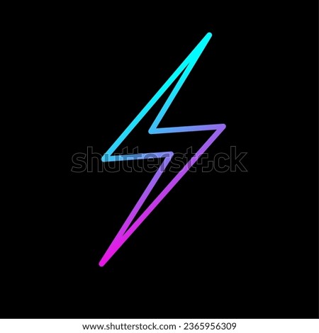 lightning bolt isolated on black background 