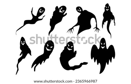 Halloween Ghost Graphic Creepy Clip Art Design.

