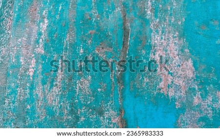 Dirty old vintage empty blue painted wooden surface texture background.