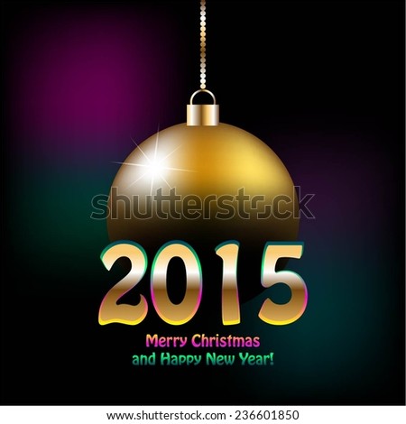 Vector illustration of Bright background. 2015 year. Christmas decoration. 
