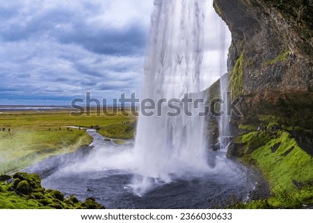  Seljalandsfoss - one of the most beautiful and original waterfall in Iceland Royalty-Free Stock Photo #2366030633