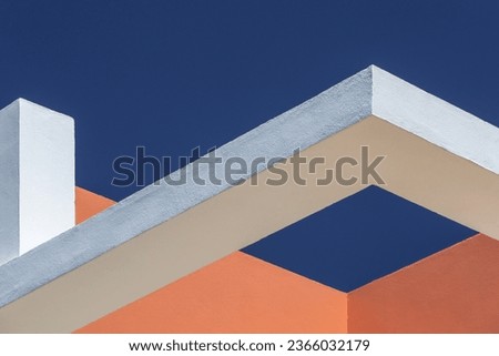 Abstract geometric shapes architecture background. Modern concrete walls and beams, detail fragment shapes. Empty structure, angles, volumes, composition, lines. Architectural, contemporary, concept.  Royalty-Free Stock Photo #2366032179