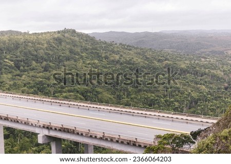 Beautiful bridge in a tropical country in rainy weather