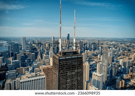 Drone picture of Chicago Skyscrapers during the day