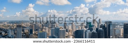 Aerial panorama Brickell Miami 2023 skyline