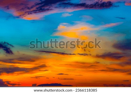 beautiful sky after sunset in west indonesia