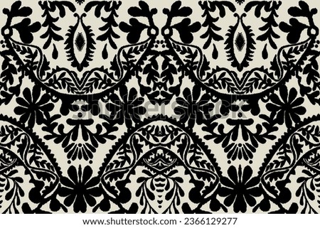 Floral vintage seamless pattern for retro wallpapers. Enchanted Vintage Flowers. Arts and Crafts movement inspired. Design for wrapping paper, wallpaper, fabrics and fashion clothes. Ikat pattern. Royalty-Free Stock Photo #2366129277
