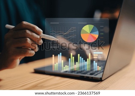 Big data analytics provide valuable insights when measuring metrics and tracking performance. Royalty-Free Stock Photo #2366137569