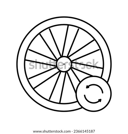 bicycle wheel alignment line icon vector. bicycle wheel alignment sign. isolated contour symbol black illustration