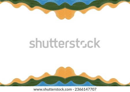 Abstract of background vector. Design landscape of line wave of blue, yellow, green, white background. Design print for illustration, magazine, cover, card, background, wallpaper. Set 1