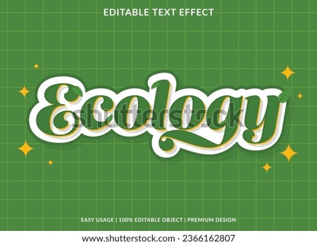 ecology editable text effect template use for business logo and brand