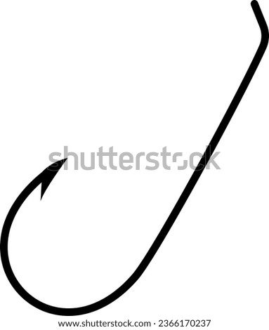 Fish hook icon. Simple flat style. Fishhook, angler, metal sharp needle, trap. Vector illustration