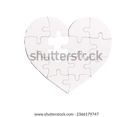 Lacking missing puzzle piece in heart jigsaw