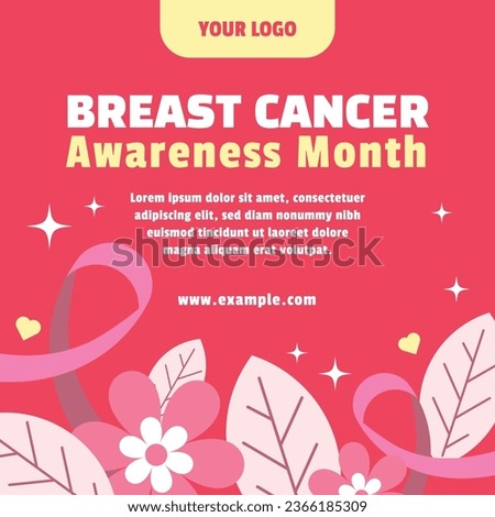 adorable breast cancer awareness banner flyer social media post template by shabrina iqlil