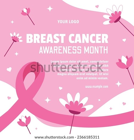 simple elegant breast cancer awareness banner flyer social media post template by shabrina iqlil