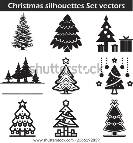 Christmas tree silhouette design Vector