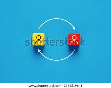 Job rotation or employee turnover concept. Position swap. Personnel replacement. Royalty-Free Stock Photo #2366219641