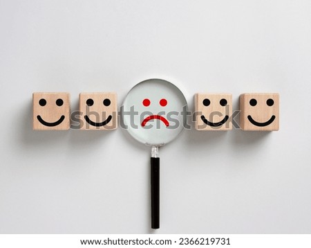Customer dissatisfaction or unhappy client or user. Customer satisfaction. Service or product rating. To find and analyze the dissatisfied consumers. Royalty-Free Stock Photo #2366219731