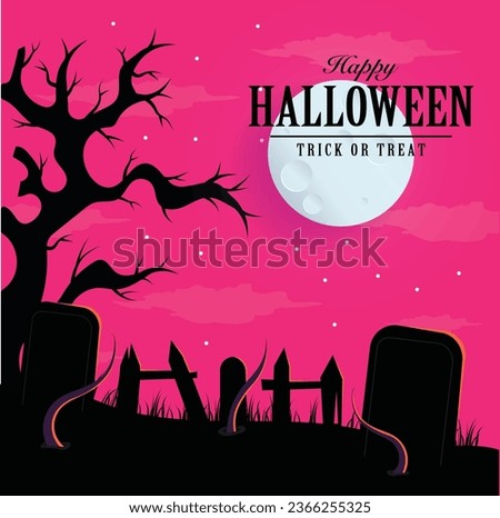 Halloween social media post set. Perfect for social media posts, background, and web banner internet ads. EPS 10 Royalty-Free Stock Photo #2366255325