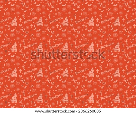 [Halloween] Seamless Pattern Vector Background Illustration[Orange]