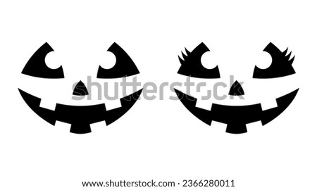 Vector Male and Female Pumpkin Faces Royalty-Free Stock Photo #2366280011