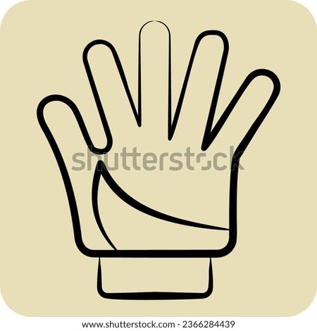 Icon Glove related to Bicycle symbol. hand drawn style. simple design editable. simple illustration