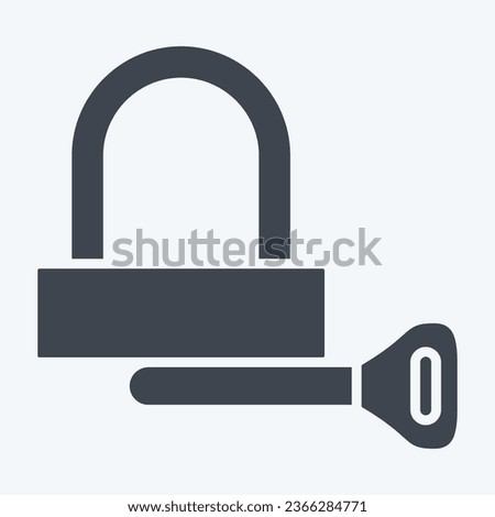 Icon Padlock related to Bicycle symbol. glyph style. simple design editable. simple illustration