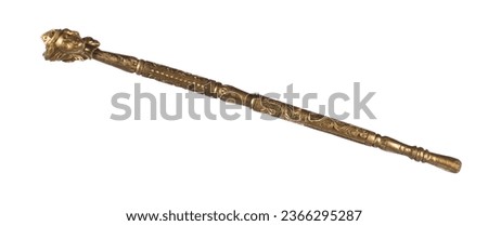 golden magic wand isolated on white background Royalty-Free Stock Photo #2366295287