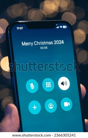 Incoming call screen from Merry Christmas 2024, close up.